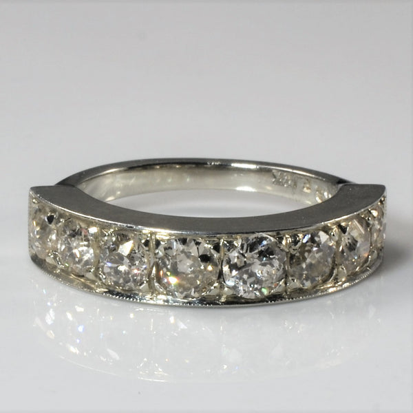 'Birks' Art Deco Era Old Mine Semi Eternity Band | 1.04ctw | SZ 4.25 |