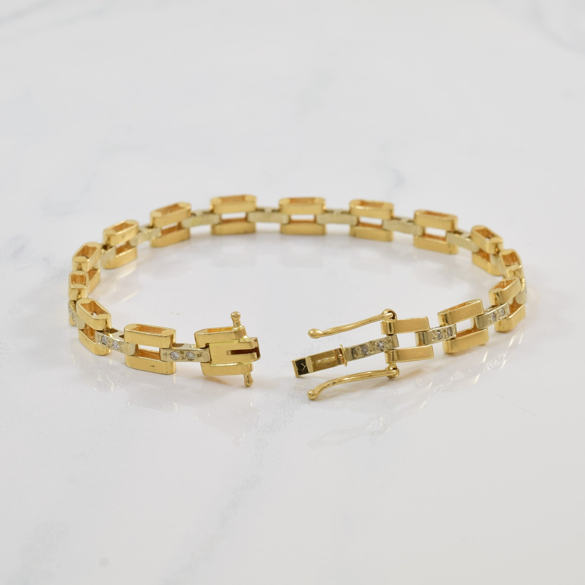 Diamond Box Link Bracelet | 0.16ctw | 7