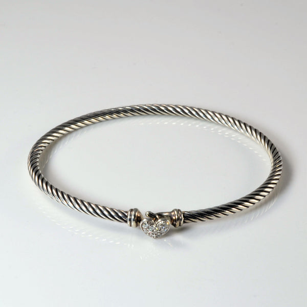 'David Yurman' Cable Collectibles Heart Bracelet | 0.09ctw | 6.5