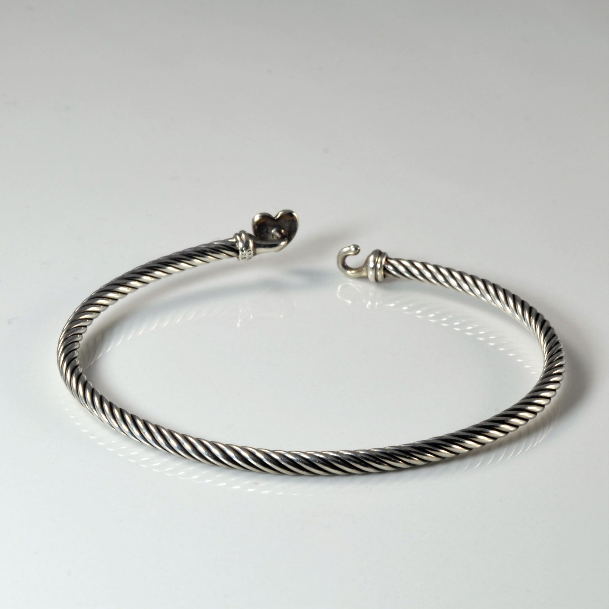 'David Yurman' Cable Collectibles Heart Bracelet | 0.09ctw | 6.5