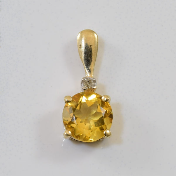 Citrine & Diamond Pendant | 0.65ct, 0.01ct |