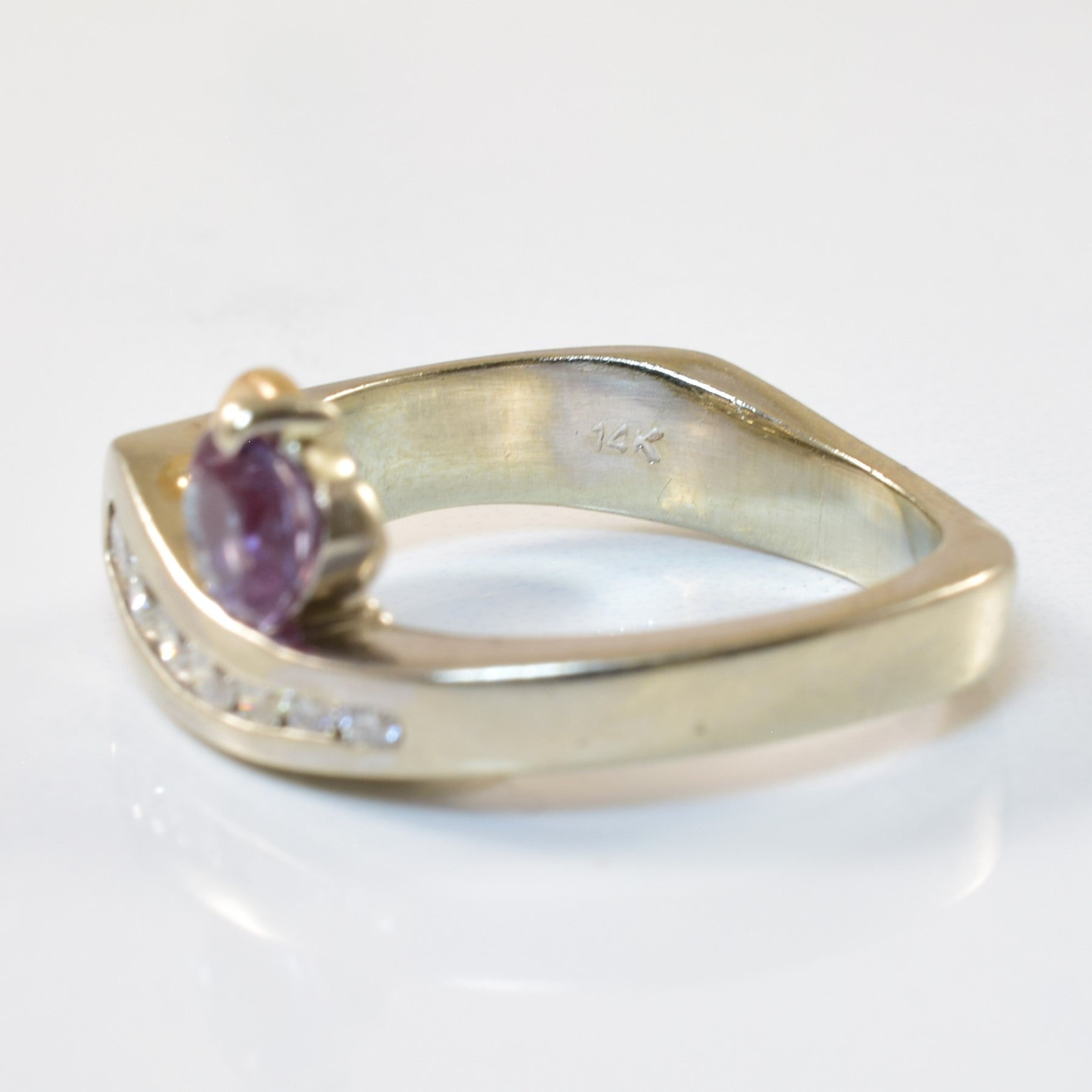 Colour Changing Sapphire & Diamond Ring | 0.55ct, 0.20ctw | SZ 7 |