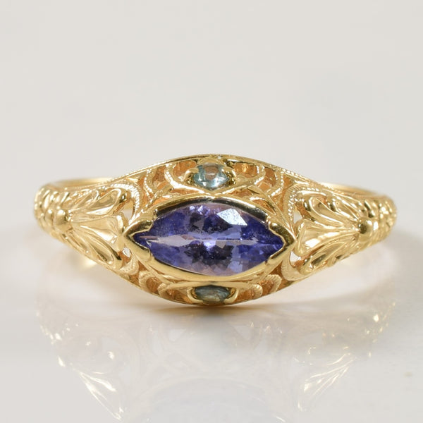 Ornate Tanzanite & Chrysoberyl Ring | 0.40ctw | SZ 8 |