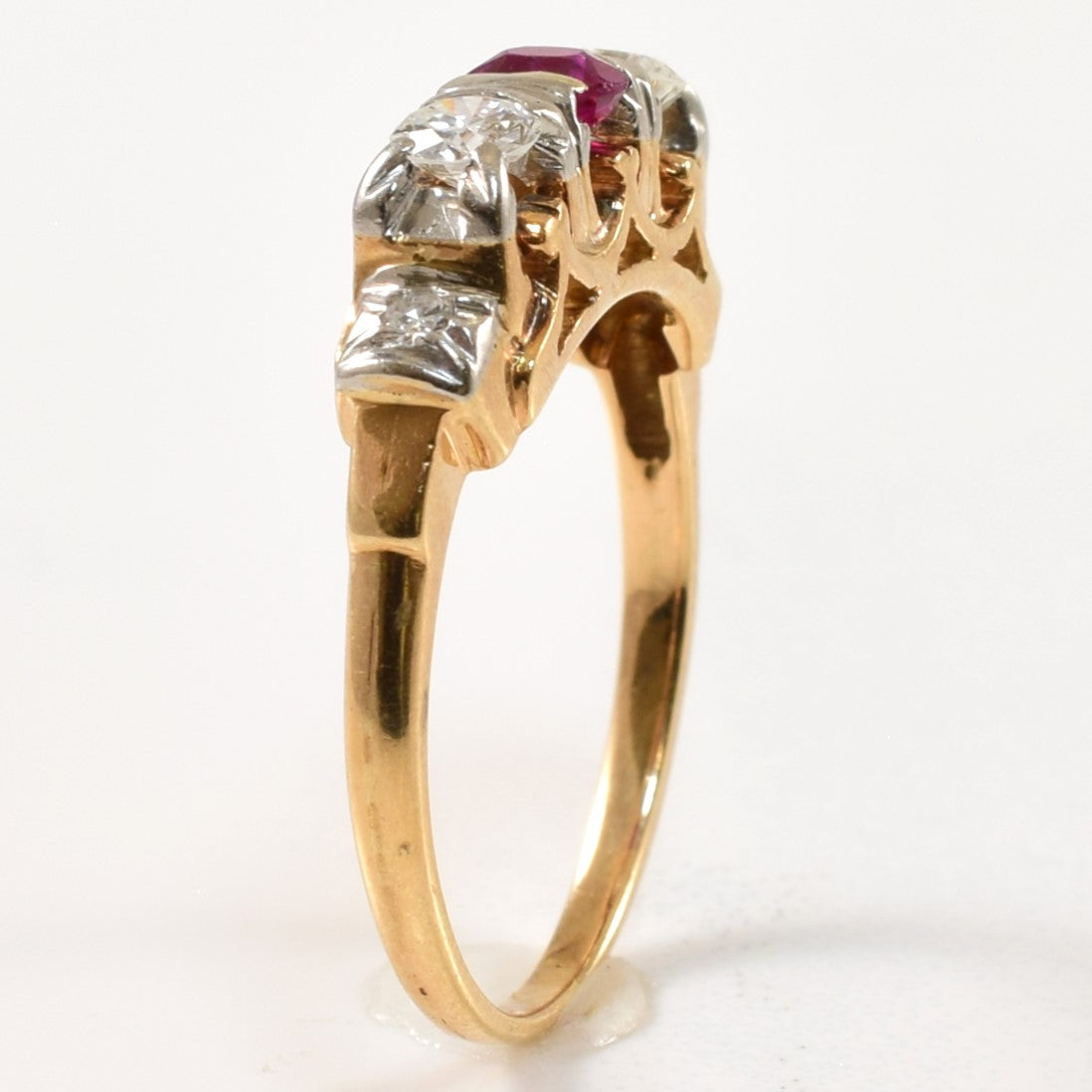 'Birks' Diamond & Ruby Ring | 0.23ctw, 0.20ct | SZ 4.75 |