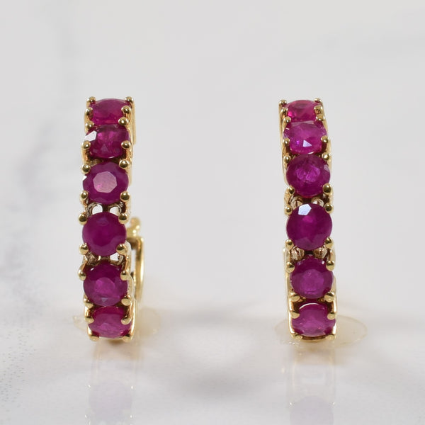 Ruby Huggie Earrings | 1.20ctw |