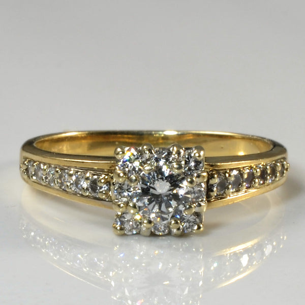 Pave Illusion Diamond Engagement Ring | 0.50ctw | SZ 7.75 |