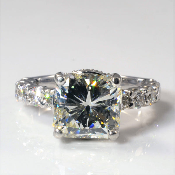 Radiant Diamond Shank Engagement Ring | 5.30ctw | SZ 6.75 |