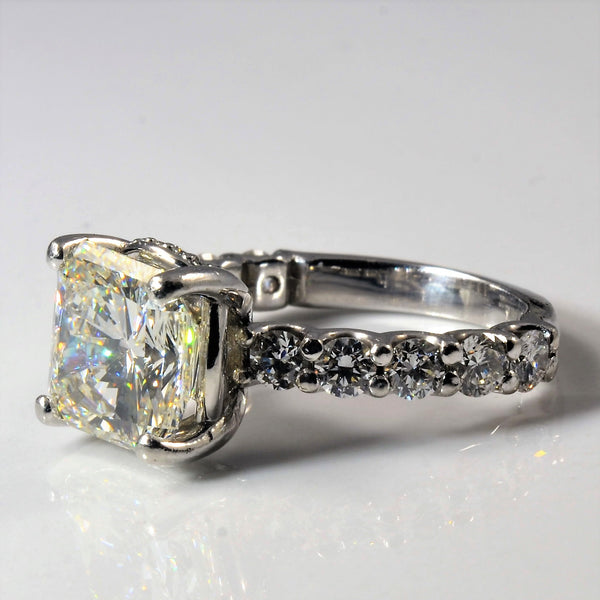 Radiant Diamond Shank Engagement Ring | 5.30ctw | SZ 6.75 |