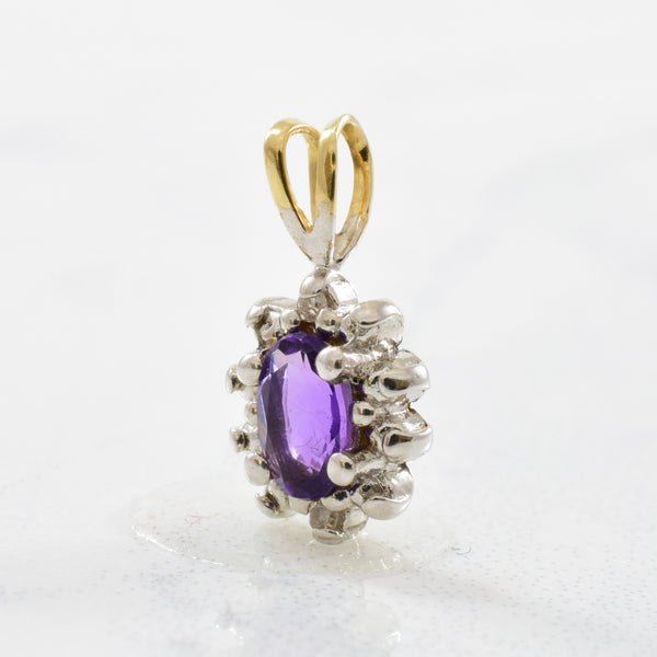 Amethyst & Diamond Halo Pendant | 0.01ctw, 0.20ct |