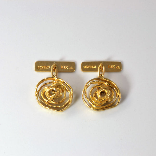 'Cavelti' Gold Spiral Cufflinks