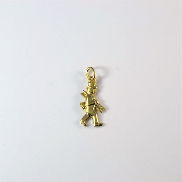 Yellow Gold Working Man Pendant |