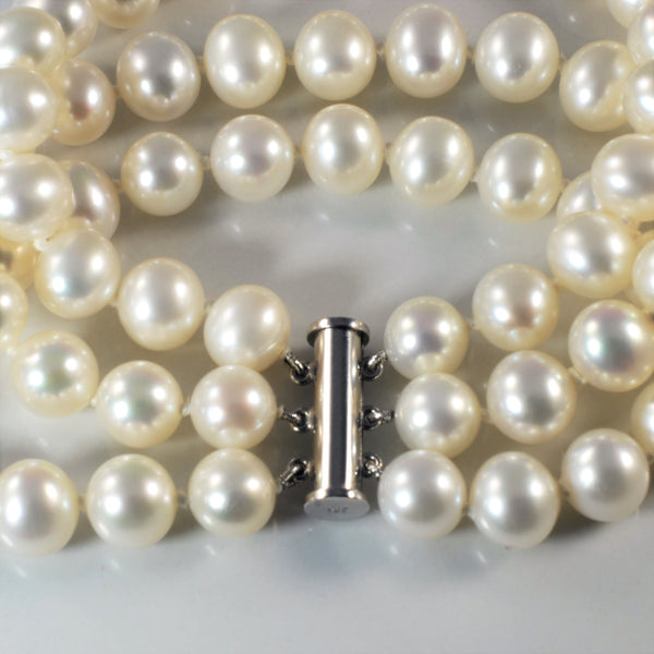 'Birks' Freshwater Pearl Three Strand Bracelet | 7.5