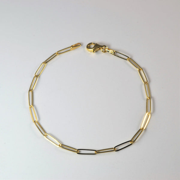 'Bespoke' Yellow Gold Elongated Oval Link Bracelet | 7