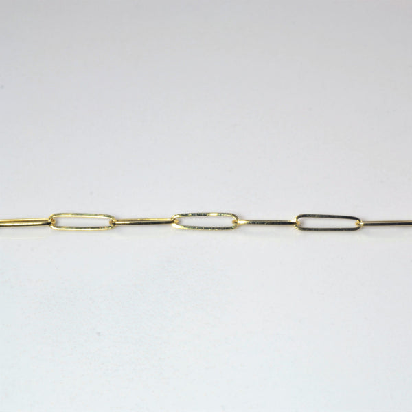 'Bespoke' Yellow Gold Elongated Oval Link Bracelet | 7