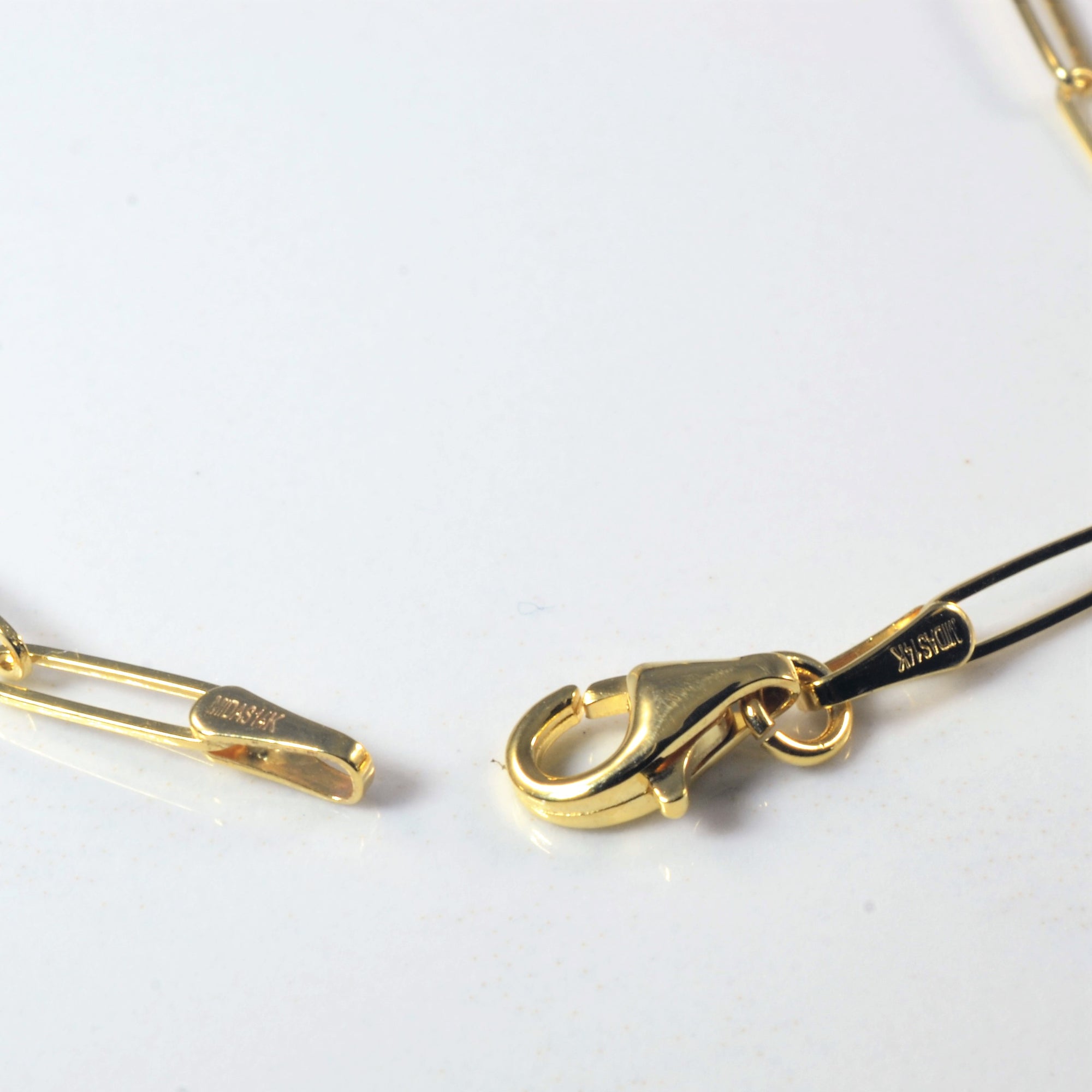 'Bespoke' Yellow Gold Elongated Oval Link Bracelet | 7