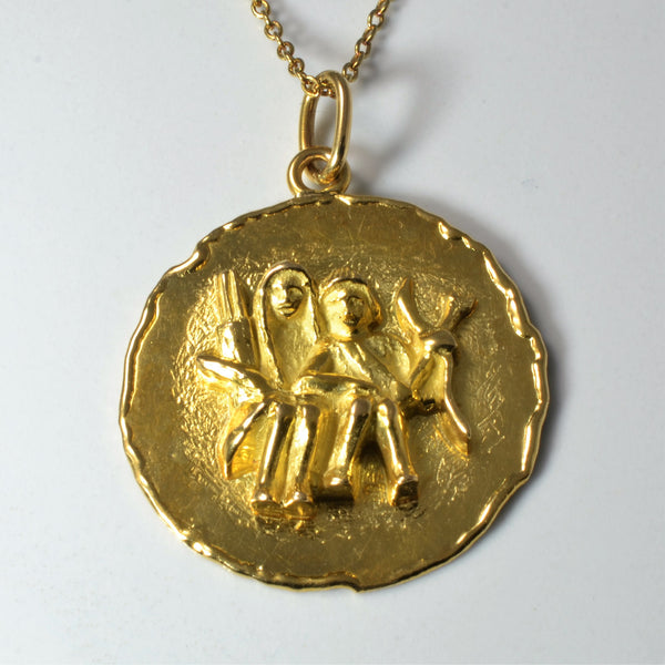 'Cavelti' Gold Medallion Necklace | 18
