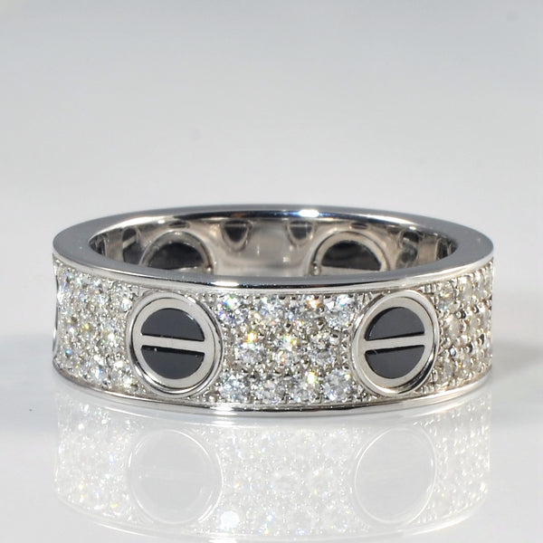 CARTIER Love Ring, Diamond-Paved, Ceramic | 0.74ctw | SZ 8.25 |