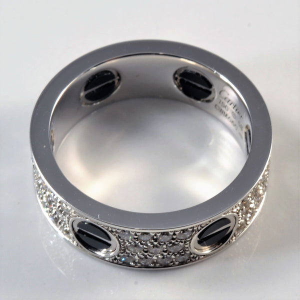 CARTIER Love Ring, Diamond-Paved, Ceramic | 0.74ctw | SZ 8.25 |