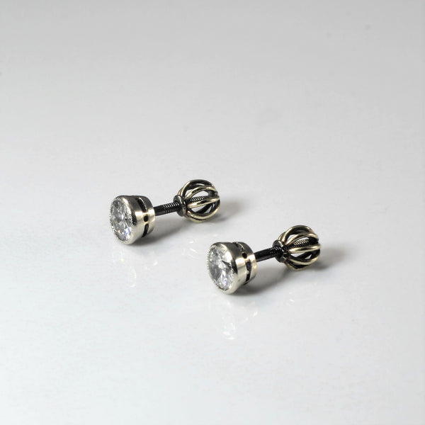 Art Deco Diamond Stud Earrings | 0.86ctw |