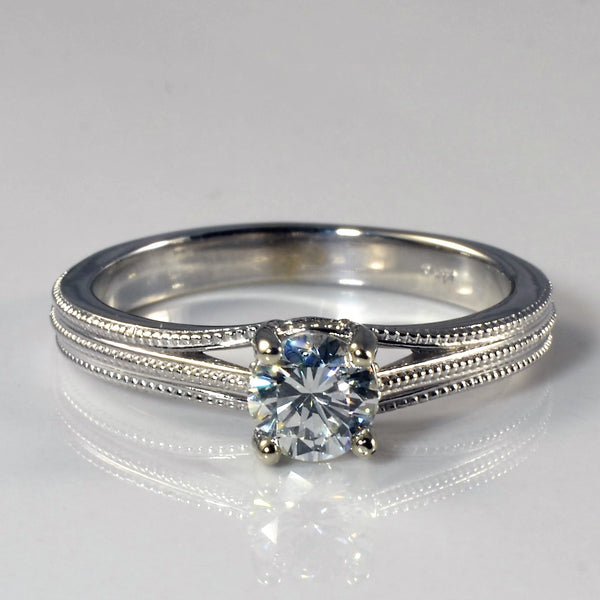 'Bespoke' Milgrain Solitaire Diamond Ring | 0.46ct | SZ 6.75 |