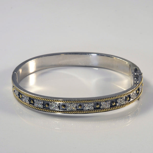 'Fred Mak' Sterling Silver & Gold Bangle | 0.69ctw | 7