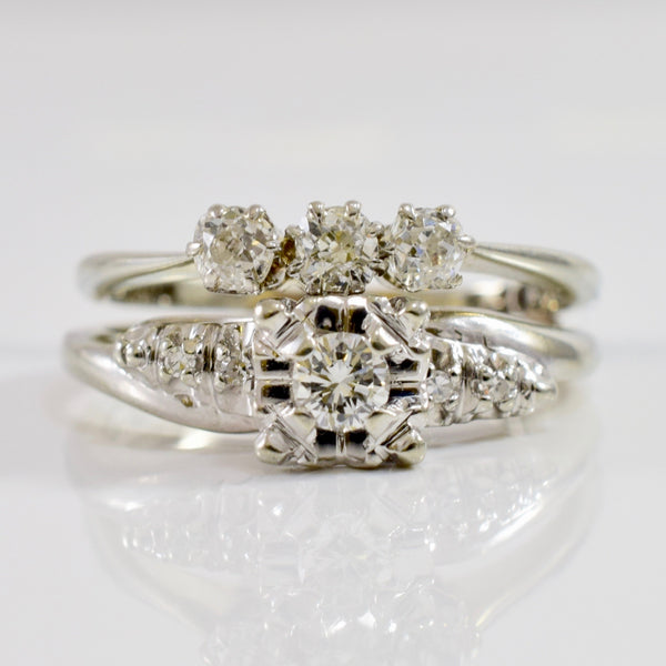 1940's Diamond Wedding Set | 0.46 ctw SZ 7 |