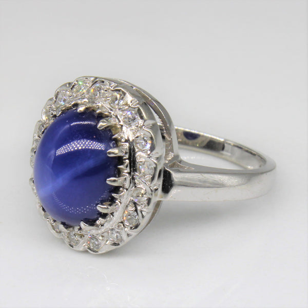 Star Sapphire & Diamond Ring | 3.00ct, 0.18ctw | SZ 6.5 |