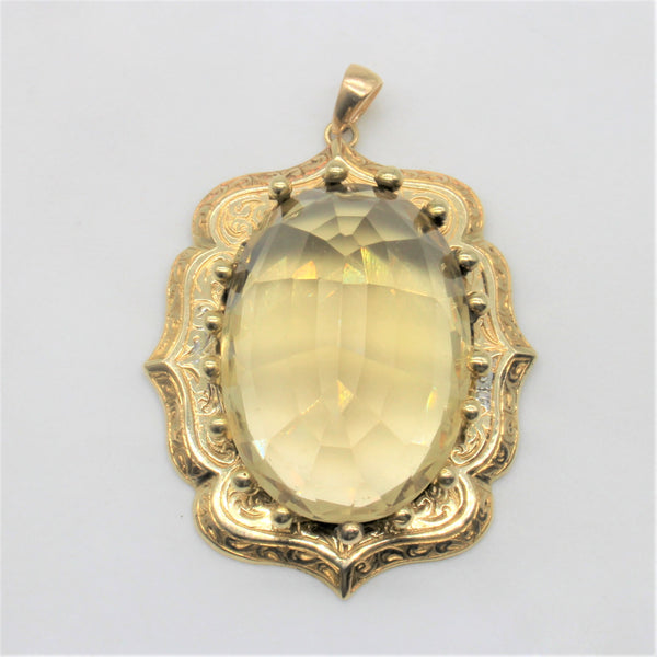 'Bespoke' Ornate Victorian Citrine Pendant | 26.00ct |