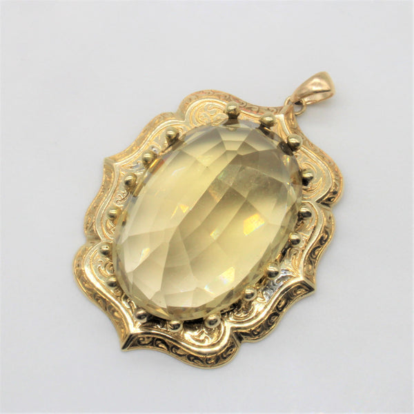 'Bespoke' Ornate Victorian Citrine Pendant | 26.00ct |