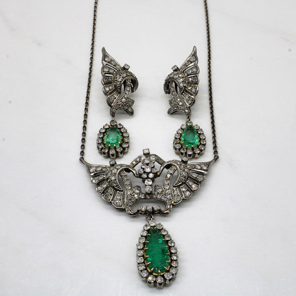 Art Nouveau Colombian Emerald Jewelry Suite | 7.70ctw, 5.80ctw | 19