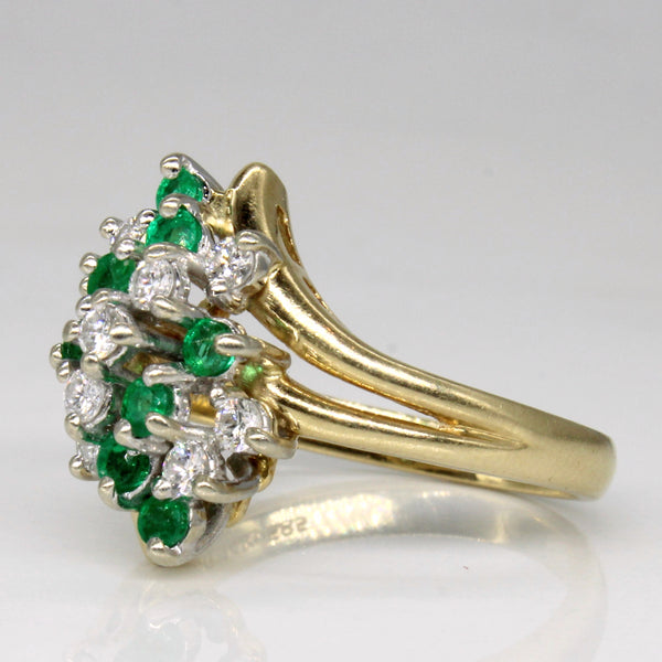 Diamond & Emerald Waterfall Ring | 0.27ctw, 0.18ctw | SZ 6.75 |