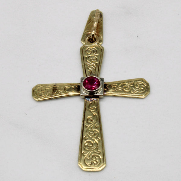 Ornate Ruby Cross Pendant | 0.38ct |