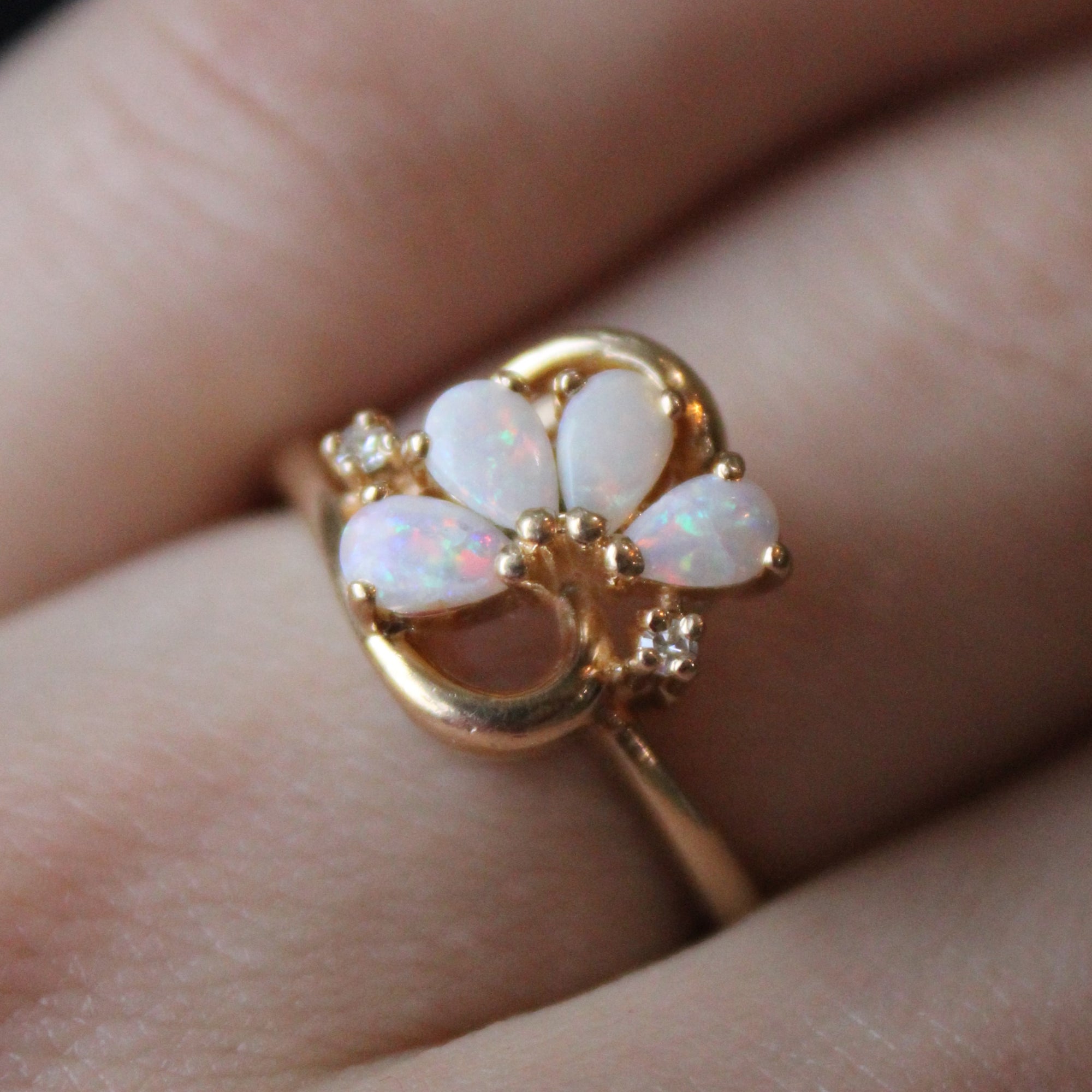 Opal & Diamond Cocktail Ring | 0.40ctw, 0.02ctw | SZ 7.25 |