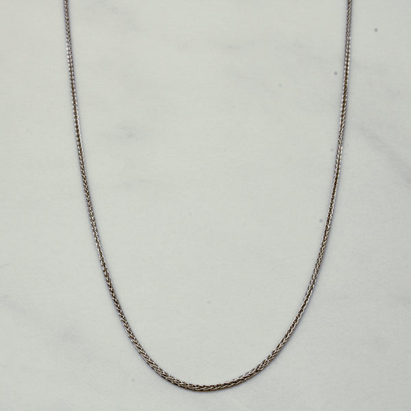 14k White Gold Wheat Chain | 16