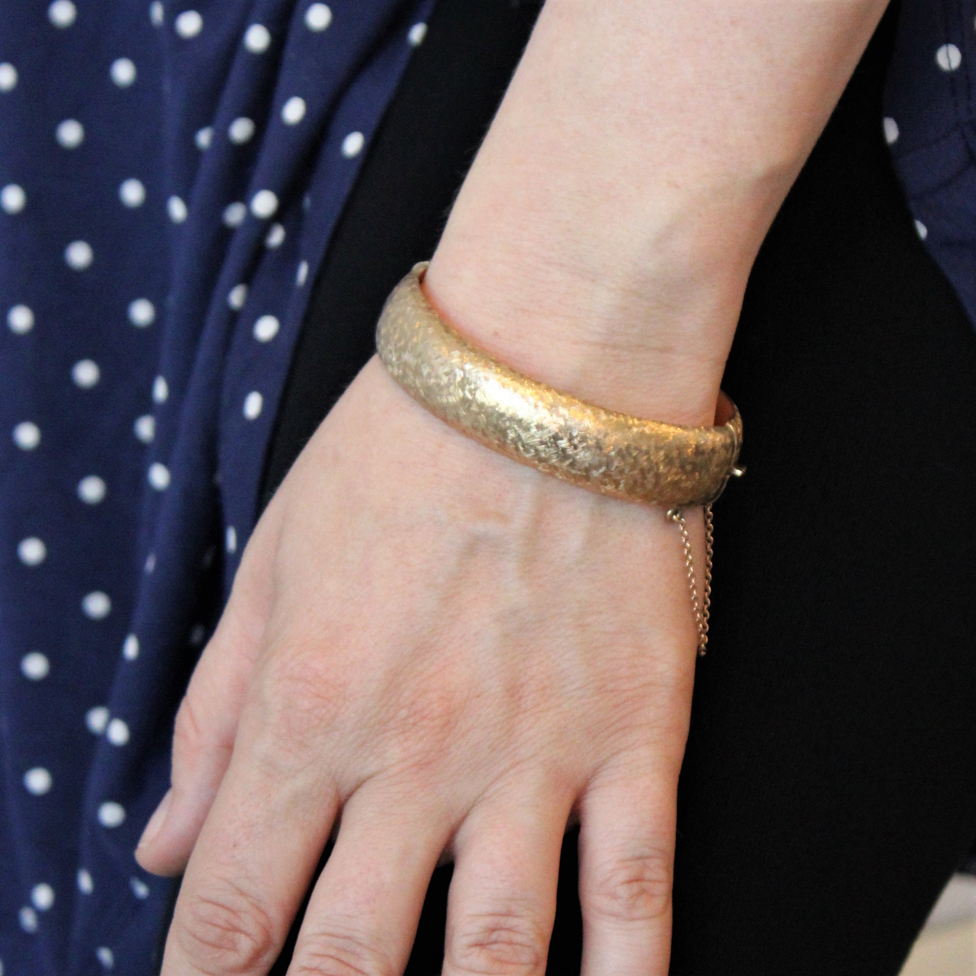 'Birks' Brushed Pattern Bangle | 6