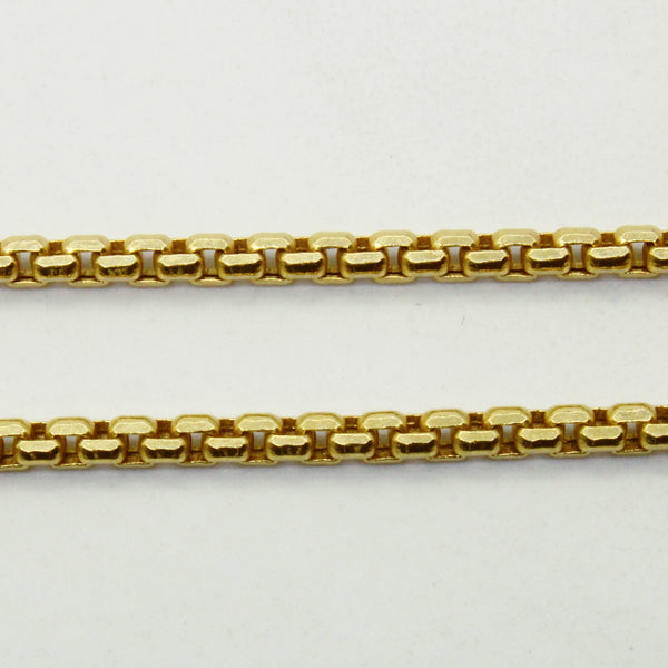14k Yellow Gold Adjustable Box Link Necklace | 22