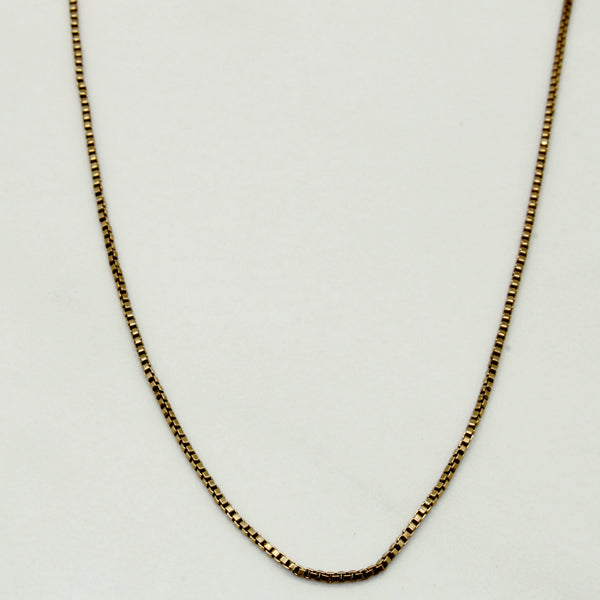 10k Yellow Gold Box Link Chain | 21