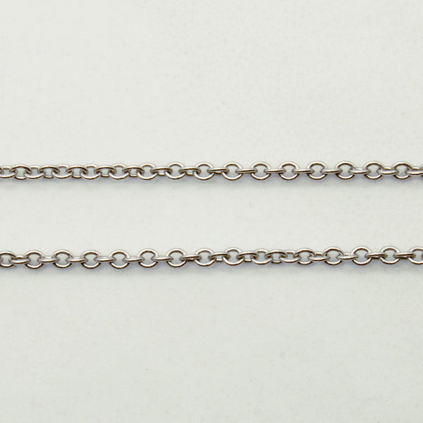 18k White Gold Circle Link Chain | 18