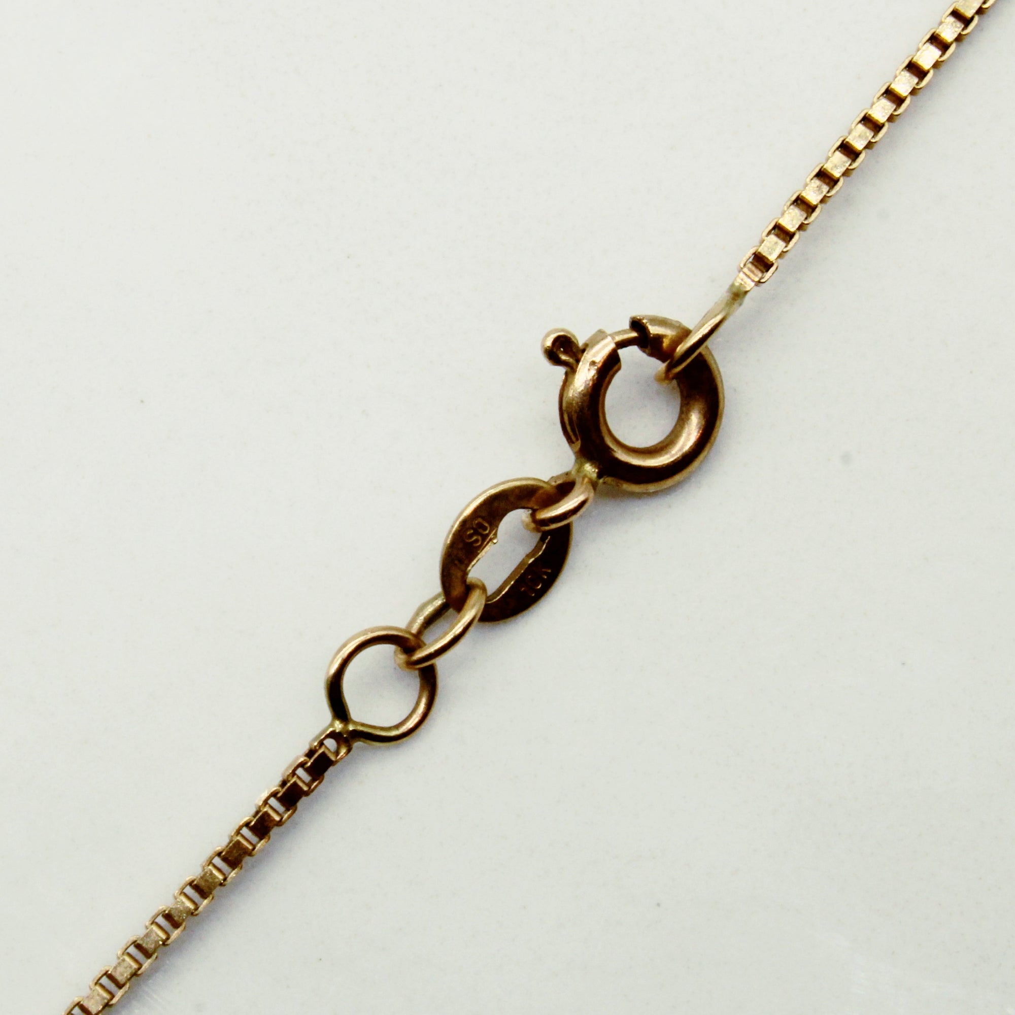 18k Yellow Gold Box Link Choker | 16