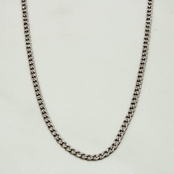 10k White Gold Cuban Link Chain | 18