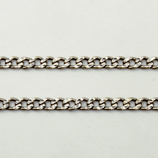 10k White Gold Cuban Link Chain | 18