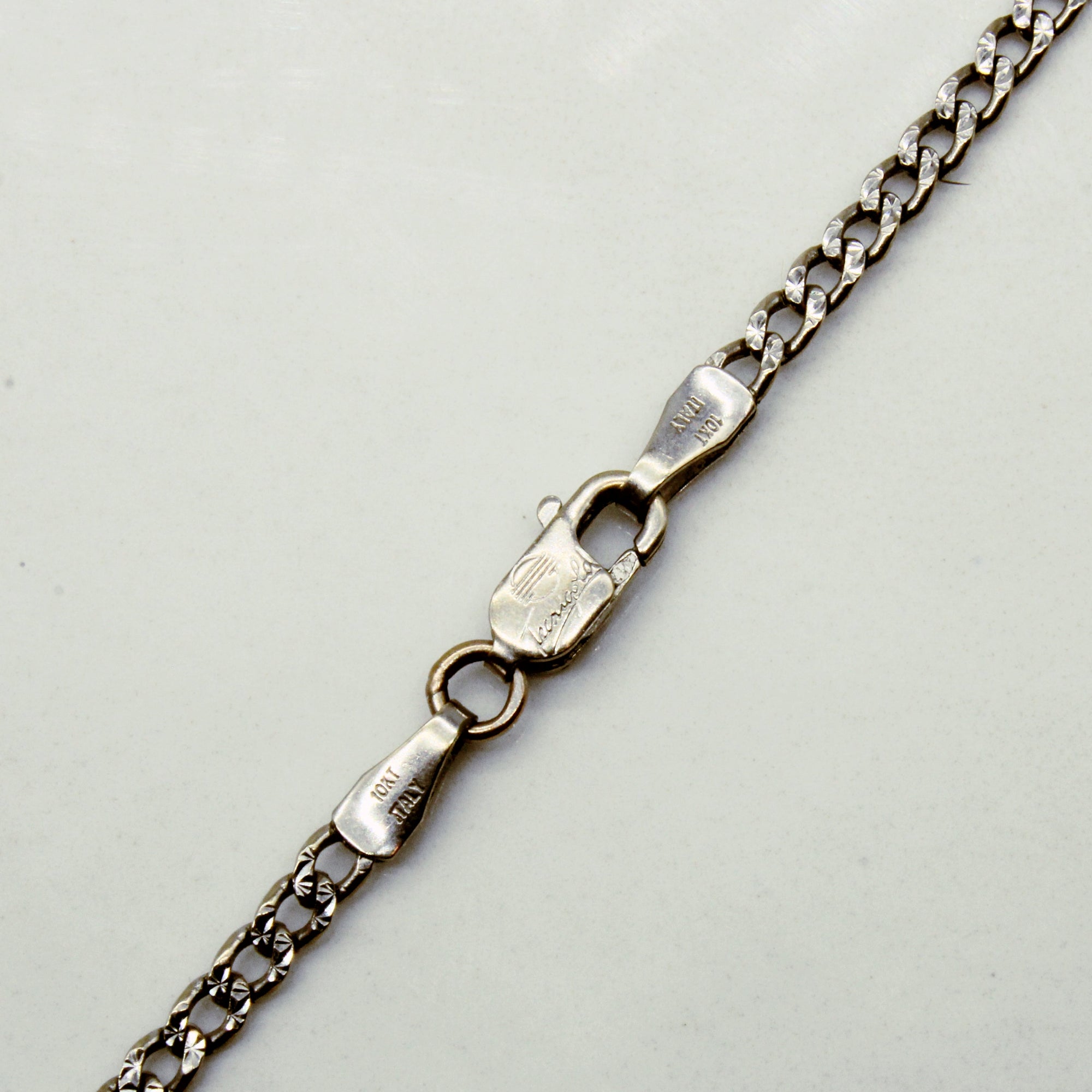 10k White Gold Cuban Link Chain | 18