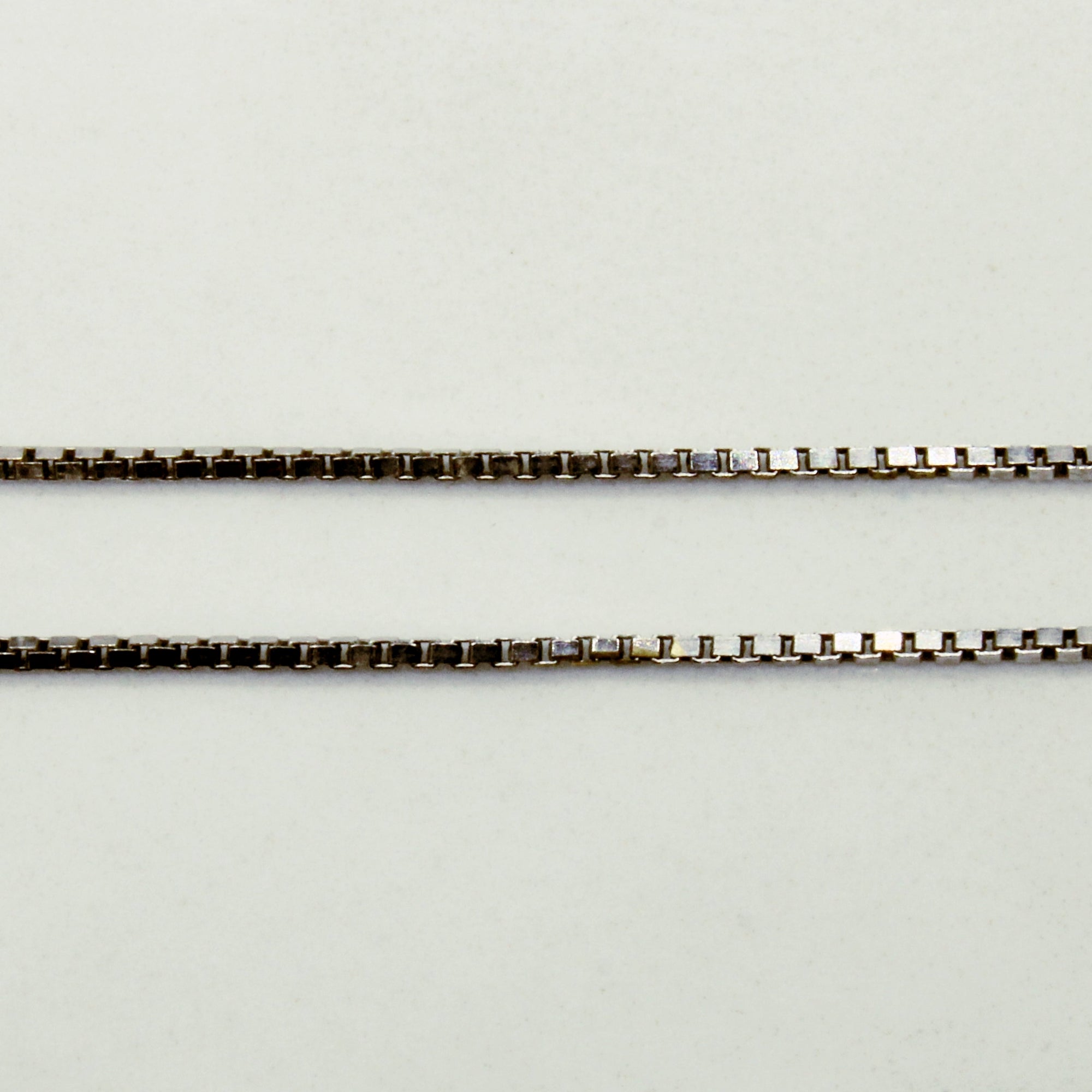 14k White Gold Box Link Chain | 20