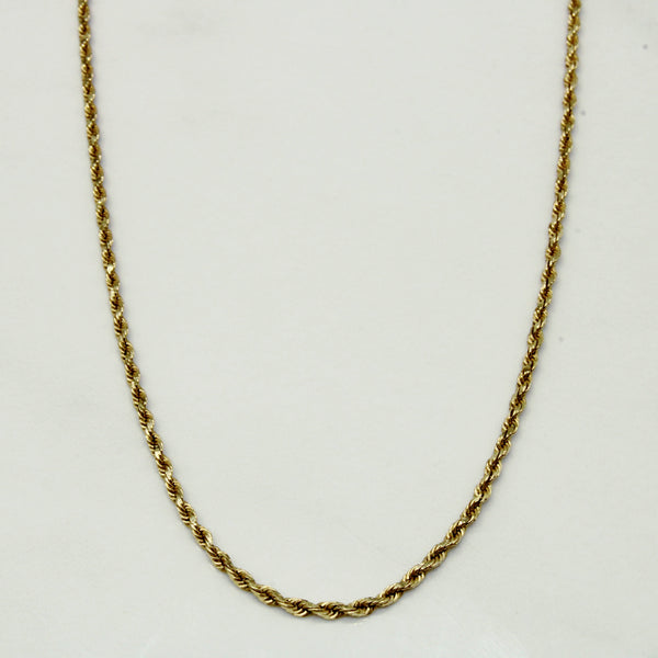 14k Yellow Gold Rope Link Chain | 16