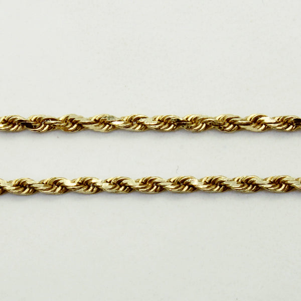 14k Yellow Gold Rope Link Chain | 16