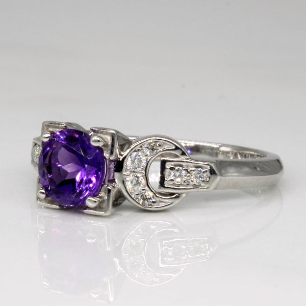 Amethyst & Diamond Engagement Ring | 0.77ct, 0.08ctw | SZ 6.5 |