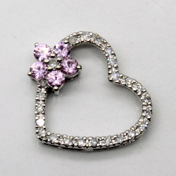 Pink Sapphire & Diamond Heart Pendant | 0.20ctw, 0.11ctw |