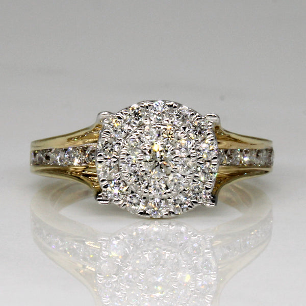 Cluster Set Diamond Engagement Ring | 0.65ctw | SZ 5 |