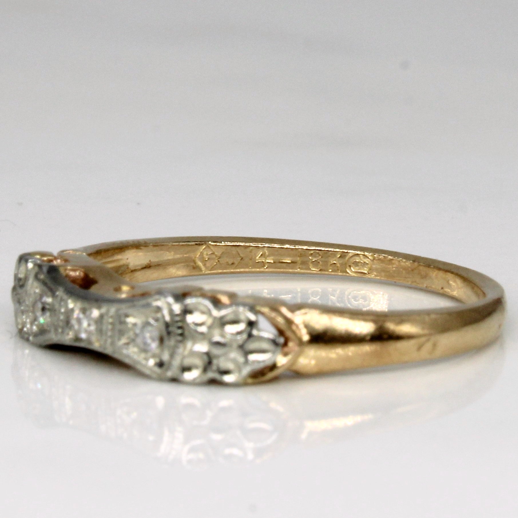 Vintage Three Stone Diamond Ring | 0.02ctw | SZ 5.5 |