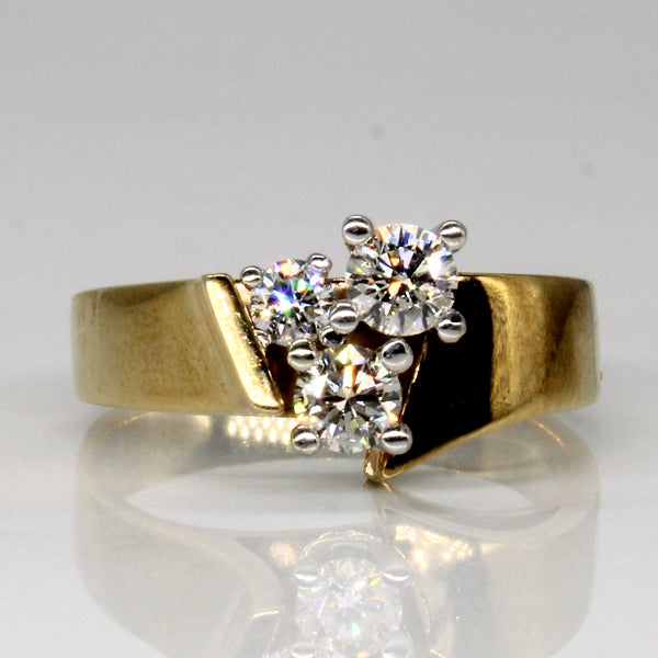 Three Stone Diamond Cluster Ring | 0.46ctw | SZ 6.5 |